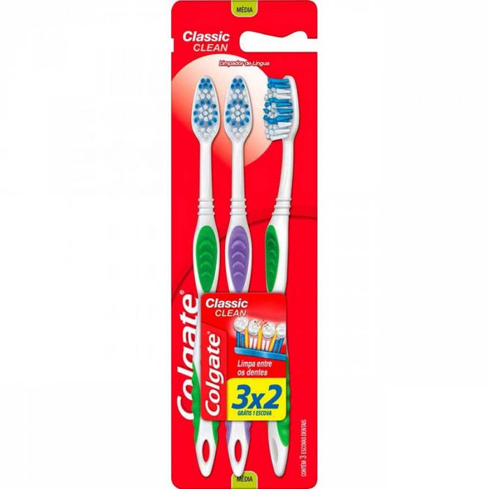 ESCOVA DENTAL COLGATE CLASSIC CLEAN 3UN MACIA